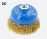 HT7D732 სახეხი დისკი 100 მმ თითბერის წნული 0.3 მმ Disc brush 100 mm, M14, brass wire 0.3 mm (4/32)